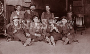 tired men saloon vintage photo