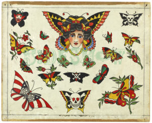 vintage butterfly tattoo sample