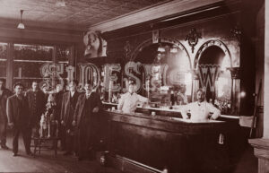 dogs men saloon vintage photo
