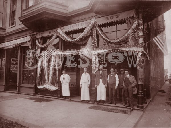 banners and flags saloon vintage photo