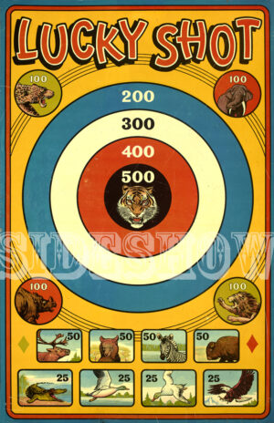 lucky shot vintage target dart board game graphic